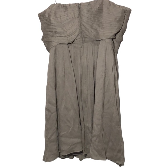 J. CREW | Arabelle Grey Silk Chiffon Strapless Formal Event Dress size 14 {NEW} - Picture 8 of 12